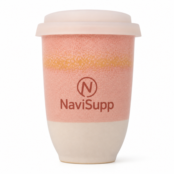 NaviSupp Blush Pink Ceramic Travel Cup - 16 oz