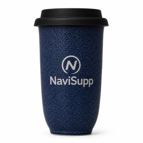NaviSupp Midnight Blue Ceramic Travel Cup - 16 oz