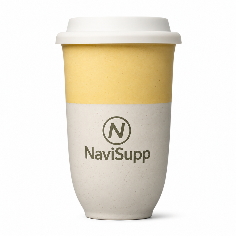 NaviSupp Sunlit Yellow Ceramic Travel Cup - 16 oz